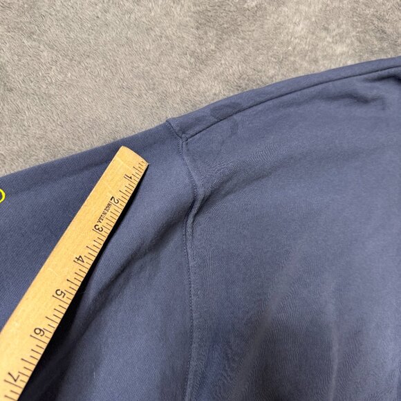 Nike Go the Extra Smile Cropped Crewneck Sweatshirt Navy Smiley Swoosh Graphic S - Picture 7 of 10